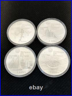 1976 Montreal Canadian Sterling Silver Olympic 28 Coin Set Uncirculated Complete