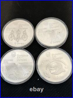 1976 Montreal Canadian Sterling Silver Olympic 28 Coin Set Uncirculated Complete