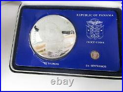 1976 Panama 20 Balboa Proof Coin Set of 2 Complete