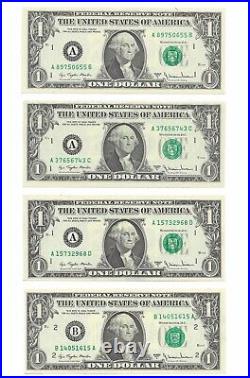 1977A $1 Complete Regular Block Set. 43 Crisp & Uncirculated Banknotes