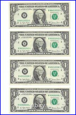 1977A $1 Complete Regular Block Set. 43 Crisp & Uncirculated Banknotes