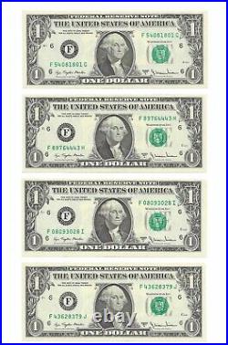 1977A $1 Complete Regular Block Set. 43 Crisp & Uncirculated Banknotes