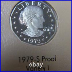 1979-1999 SUSAN B. ANTHONY DOLLAR COMPLETE SET 18 COINS in DANSCO Album withProofs