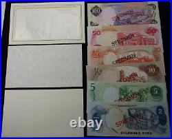 1979 Complete Six Note Uncirculated Phillipines Specimen Paper Note Set With COA