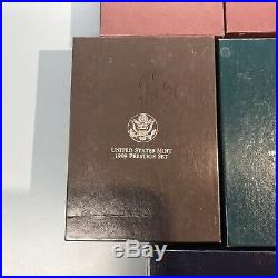 1983-1997 Prestige Proof Sets Complete 14 Set Collection Boxes and COA
