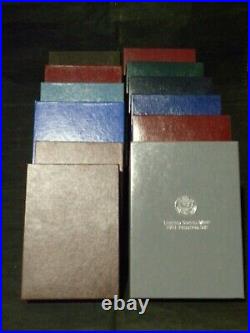 1983 1997 Prestige Proof Sets Complete 14 Set Collection Mint Boxes & COAs
