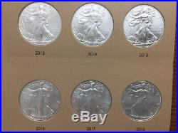 19862018 American Silver Eagle Complete Set In Dansco 33 Coins Uncirculated (d)