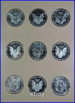 1986 2008 Complete Set of American Silver Eagles BU & Proof Dansco Album 8181