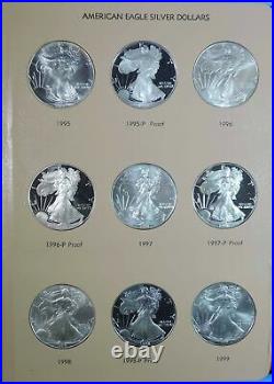 1986 2008 Complete Set of American Silver Eagles BU & Proof Dansco Album 8181