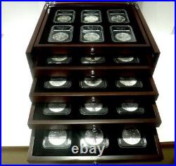 1986-2015 American Silver Eagle Complete Set30 Coins in A Wooden Collectors Box
