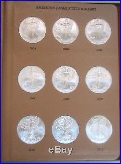 1986 2018 Silver Eagle Complete Uncirculated Set 33 Coins 33 ozt Fine Silver