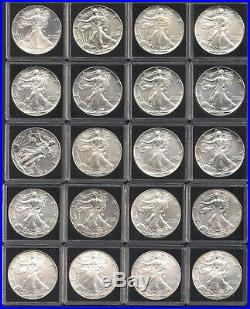 1986-2019 American Silver Eagles Complete Set Of 34 Coins Uncirculated Unc