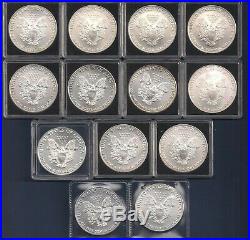1986-2019 American Silver Eagles Complete Set Of 34 Coins Uncirculated Unc