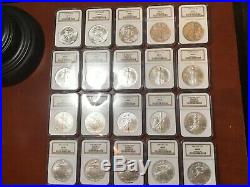 1986 2020 Complete 35 Coin American Silver Eagle Set Ngc Ms 69