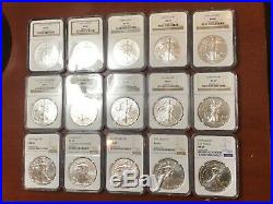 1986 2020 Complete 35 Coin American Silver Eagle Set Ngc Ms 69