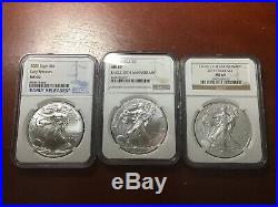 1986 2020 Complete 35 Coin American Silver Eagle Set Ngc Ms 69