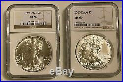 1986 2020 Complete Set 35 Coin American Silver Eagle Ngc Ms 69