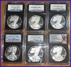 1986-2020 PF69 34 Coin Complete Proof American Silver Eagle Set NGC Retro Black