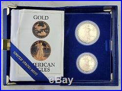 1987 American Gold Eagle Proof 1oz & 1/2oz Gold-COMPLETE 2-COIN SET-FREE Ship