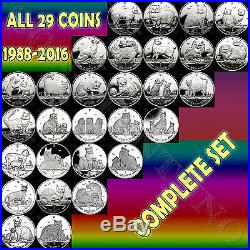 1988-2016 Isle of Man COMPLETE SET of 29 CuNi Copper Nickel CAT COINS no boxes