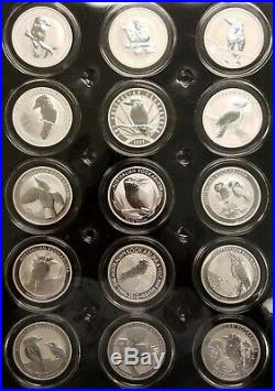 1990-2019 (30) BU Australia Australian 1 oz Silver Kookaburra Complete Coin Set