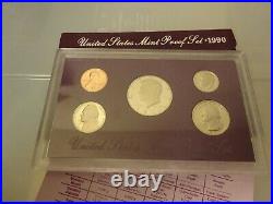 1990 Rare Complete No S Lincoln Memorial Penny Original Proof Set Dcam Gem