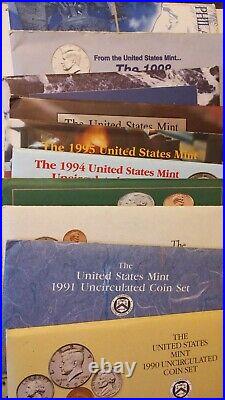 1990 to 2021 UN-circulated Mint sets. 32 Complete Sets(P and D)