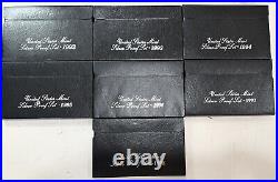 1992 1998 Complete Run Of U. S. Silver Proof Sets Ogp & Coa