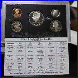 1992 1998 S 7 Set COMPLETE RUN OF U. S. SILVER PROOF SETS OGP & COA