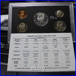 1992 1998 S 7 Set COMPLETE RUN OF U. S. SILVER PROOF SETS OGP & COA