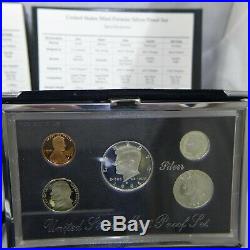 1992-1998-S Silver US Premier Proof Sets COMPLETE RUN 7 Sets US mint box and COA