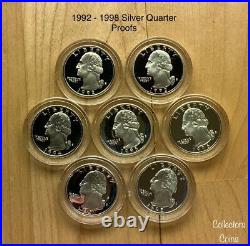 1992 2021 S COMPLETE 125 SILVER Proof Quarters w2018 Reverse Proof (No COA)