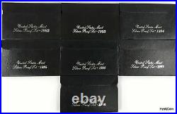 1992 to 1998 SILVER Proof Sets 7 Sets 35 Coins Complete FREE SHIPPING
