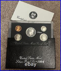 1992 to 1998 US Mint Silver Proof Sets in OGP with COA Complete Run of 7 Sets