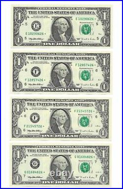 1995 $1 Complete STAR? District Set 12 Crisp & Uncirculated Banknotes END 26