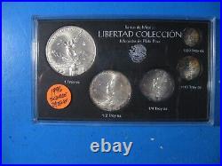 1996 5 Coin Silver Complete Libertad Set With Some Toned Coins