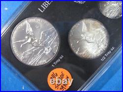 1996 5 Coin Silver Complete Libertad Set With Some Toned Coins