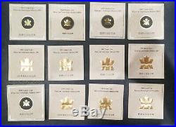 1998 2009 Canada Complete Serie Chinese Lunar Coin Set In Box Silver Gold Plated