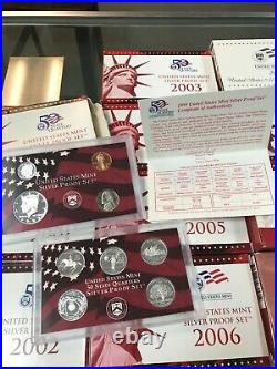 19992010 (12)X U. S. Mint SILVER PROOF sets90% SILVER (Complete Run) L@@K