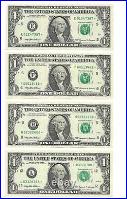 1999 $1 Complete STAR? District Set. 8 Crisp & Uncirculated Banknotes