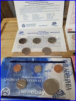 1999-2003,2005 & 2007 U. S. Mint Sets Complete Philadelphia & Denver Mint Coins