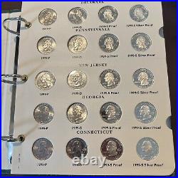 1999 2003 Complete Washington Quarter Set Littleton Album with Silver Proofs