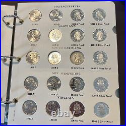 1999 2003 Complete Washington Quarter Set Littleton Album with Silver Proofs