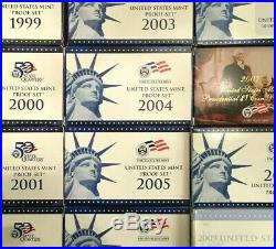 1999-2008 2009 S US MINT UNITED STATES COMPLETE PROOF 11 SETS 125 Coins Quarters