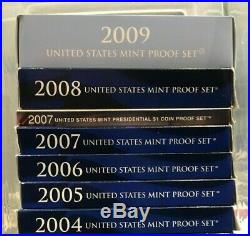 1999-2008 2009 S US MINT UNITED STATES COMPLETE PROOF 11 SETS 125 Coins Quarters