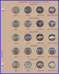 1999 2008 +2009 State Quarter Complete Set P/D/S & SILVER PROOF PDSS 224 Coins