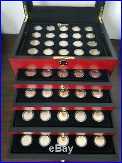 1999-2008 Complete Set 100 24k Gold Plated State Quarters P & D in Display Case