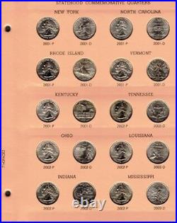 1999-2008 Complete State Quarter Set 100 P&d Bu Coins In A Dansco Album