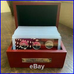 1999 -2008 Complete U. S. Silver Proof Coin 10 Sets 50 State Quarters DISPLAY BOX