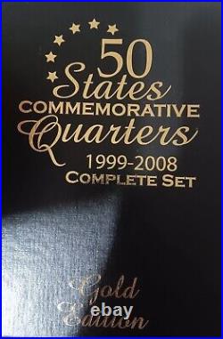 1999-2008 Gold Edition 50 States Commemorative Quarters 10 Complete Sets With5